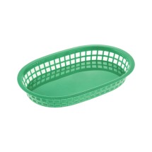 CAC China TTFB-10GN Green Plastic Oblong Fast Food Basket 10 7/8&quot; L - 1 dozen