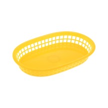 CAC China TTFB-10YL Yellow Plastic Oblong Fast Food Basket 10 7/8&quot; L - 1 dozen