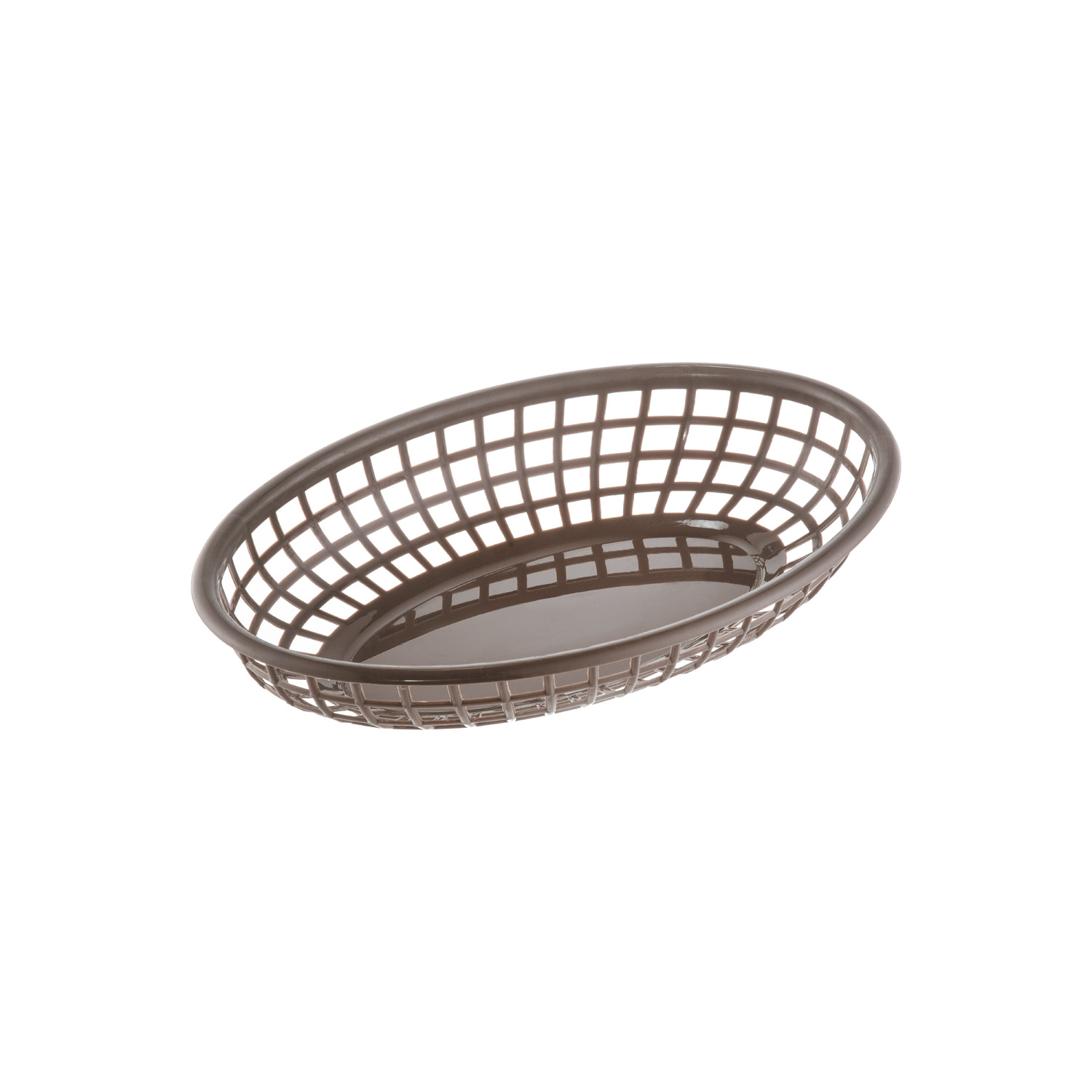 CAC China TTFB-09BN Brown Plastic Oval Fast Food Basket 9 1/4"