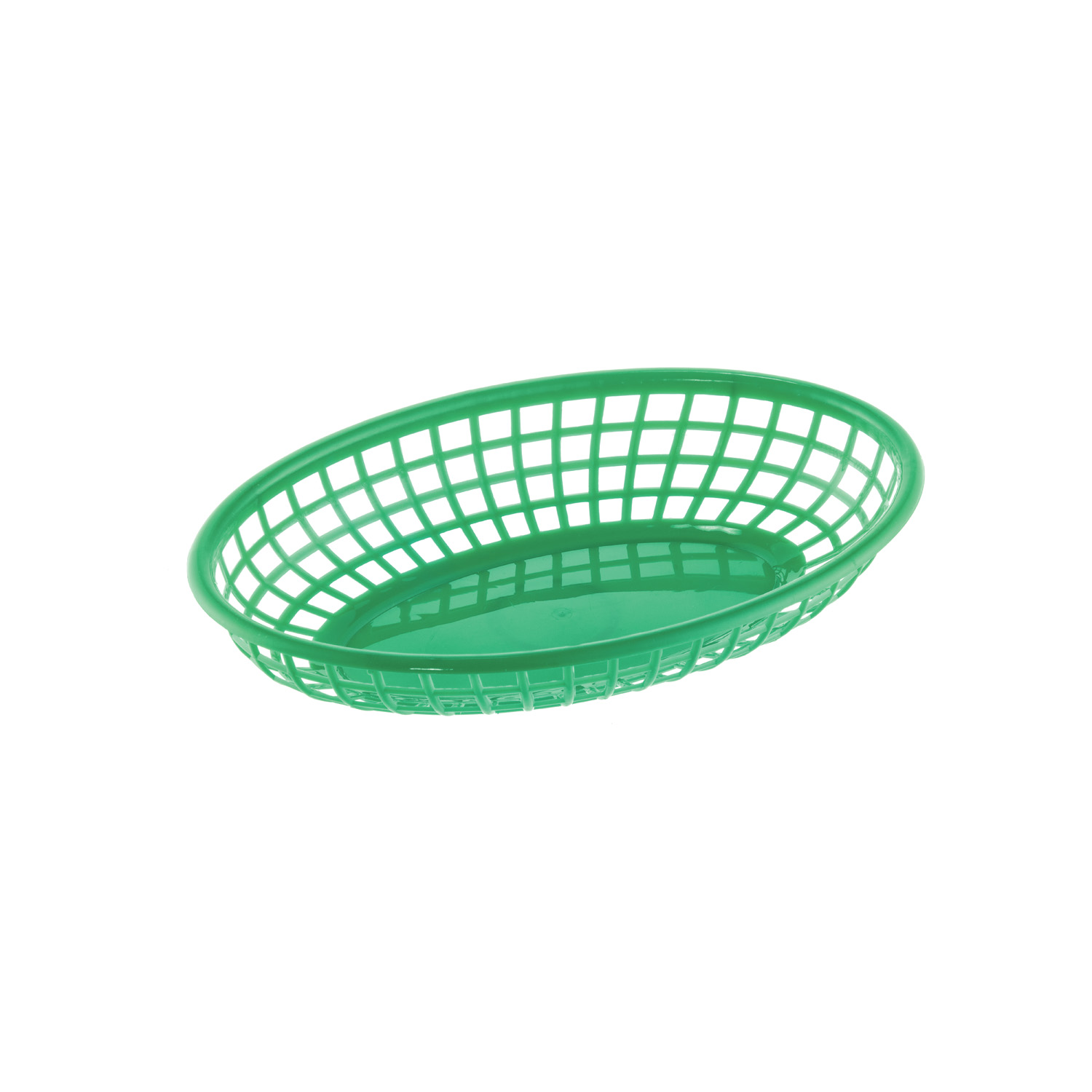 CAC China TTFB-09GN Green Plastic Oval Fast Food Basket 9 1/4"