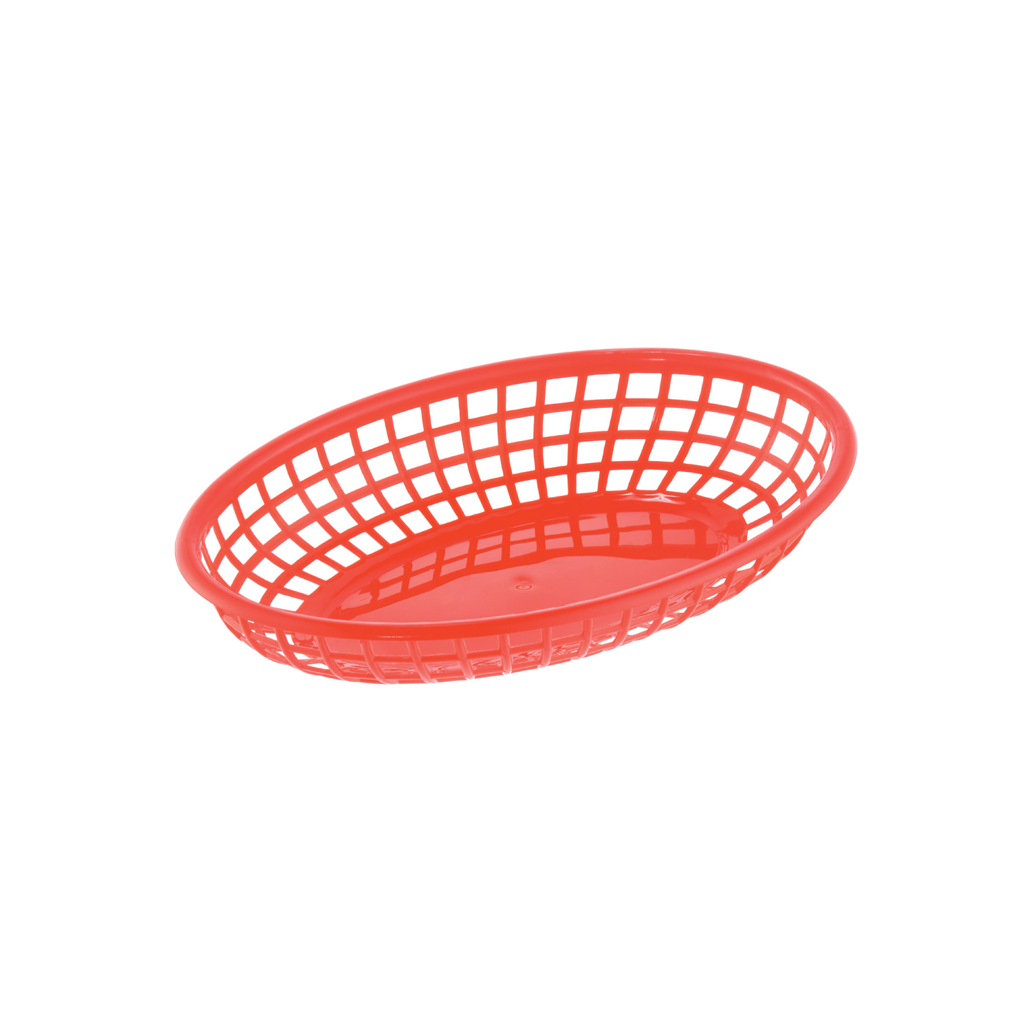 CAC China TTFB-09RD Red Plastic Oval Fast Food Basket 9 1/4" L - 1 dozen