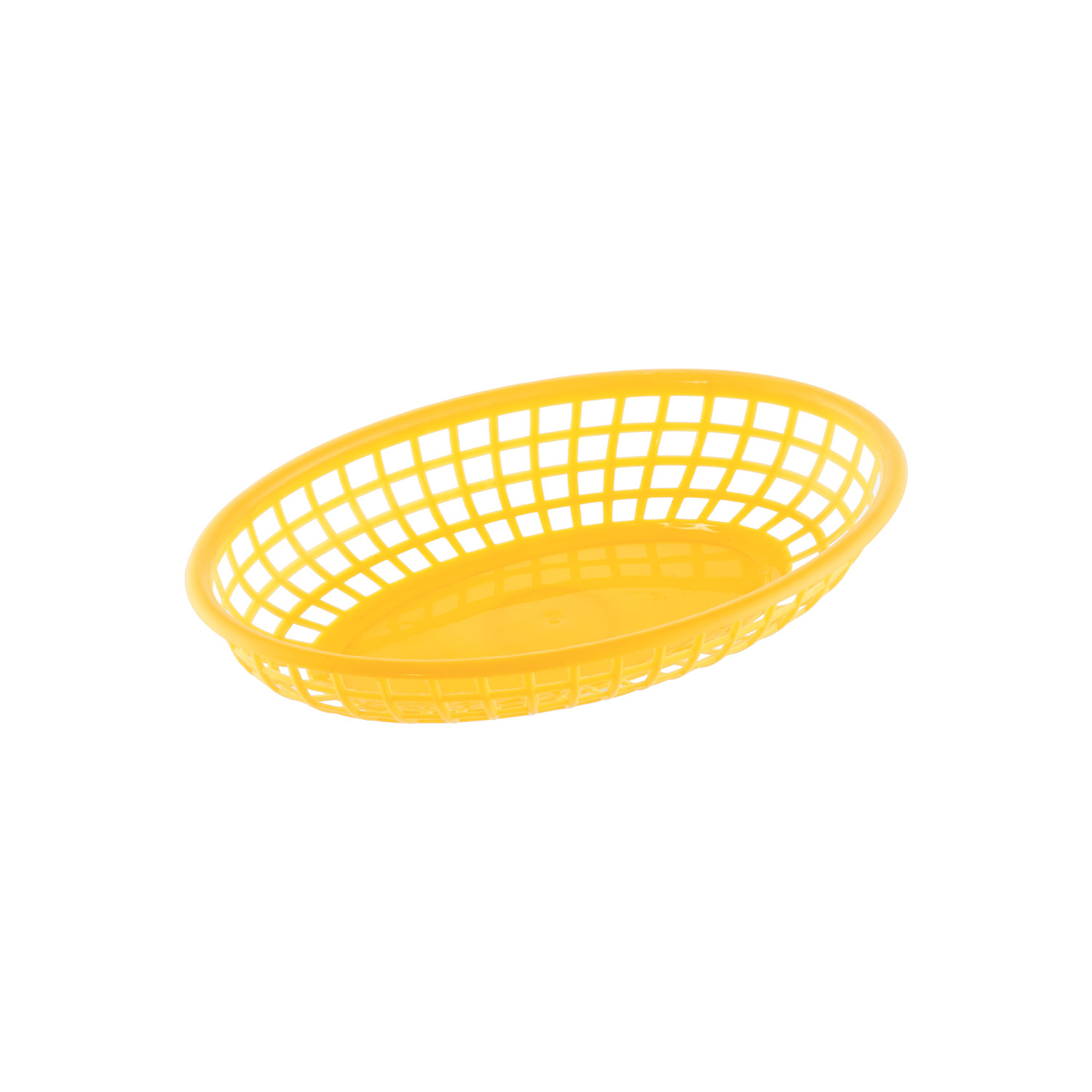 CAC China TTFB-09YL Yellow Plastic Oval Fast Food Basket 9 1/4" L - 1 dozen