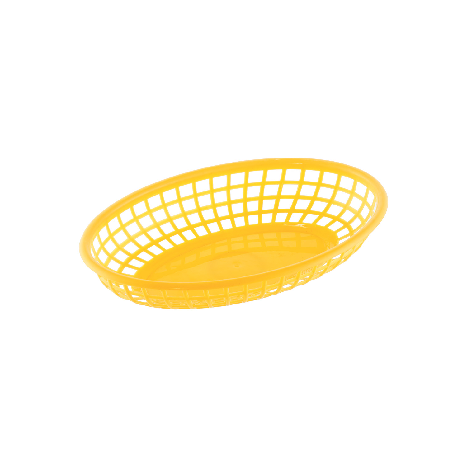 CAC China TTFB-09YL Yellow Plastic Oval Fast Food Basket 9 1/4"