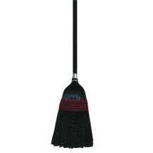 Flag-Tip Janitor Broom, 42 X 10, Wood Handle with Black Bristles