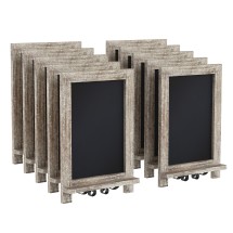 Flash Furniture 10-HFKHD-GDI-CRE8-322315-GG Canterbury Weathered Tabletop Magnetic Chalkboards with Metal Scrolled Legs, 9.5&quot; x 14&quot;, Set of 10