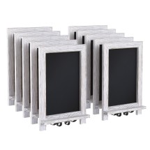 Flash Furniture 10-HFKHD-GDIS-CRE8-022315-GG Canterbury Whitewashed Tabletop Magnetic Chalkboards with Metal Scrolled Legs, 9.5&quot; x 14&quot;, Set of 10