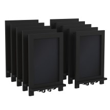 Flash Furniture 10-HFKHD-GDIS-CRE8-222315-GG Canterbury Black Tabletop Magnetic Chalkboards with Metal Scrolled Legs, 9.5&quot; x 14&quot;, Set of 10