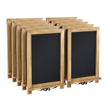 Flash Furniture 10-HFKHD-GDIS-CRE8-622315-GG Canterbury Torched Wood Tabletop Magnetic Chalkboards with Metal Scrolled Legs, 12" x 17", Set of 10