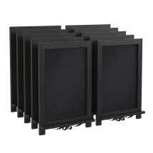Flash Furniture 10-HFKHD-GDIS-CRE8-722315-GG Canterbury Black Tabletop Magnetic Chalkboards with Metal Scrolled Legs, 12" x 17", Set of 10