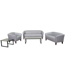 Flash Furniture 111-SET-GY-GG Hercules Imperial Series Gray LeatherSoft Reception Set