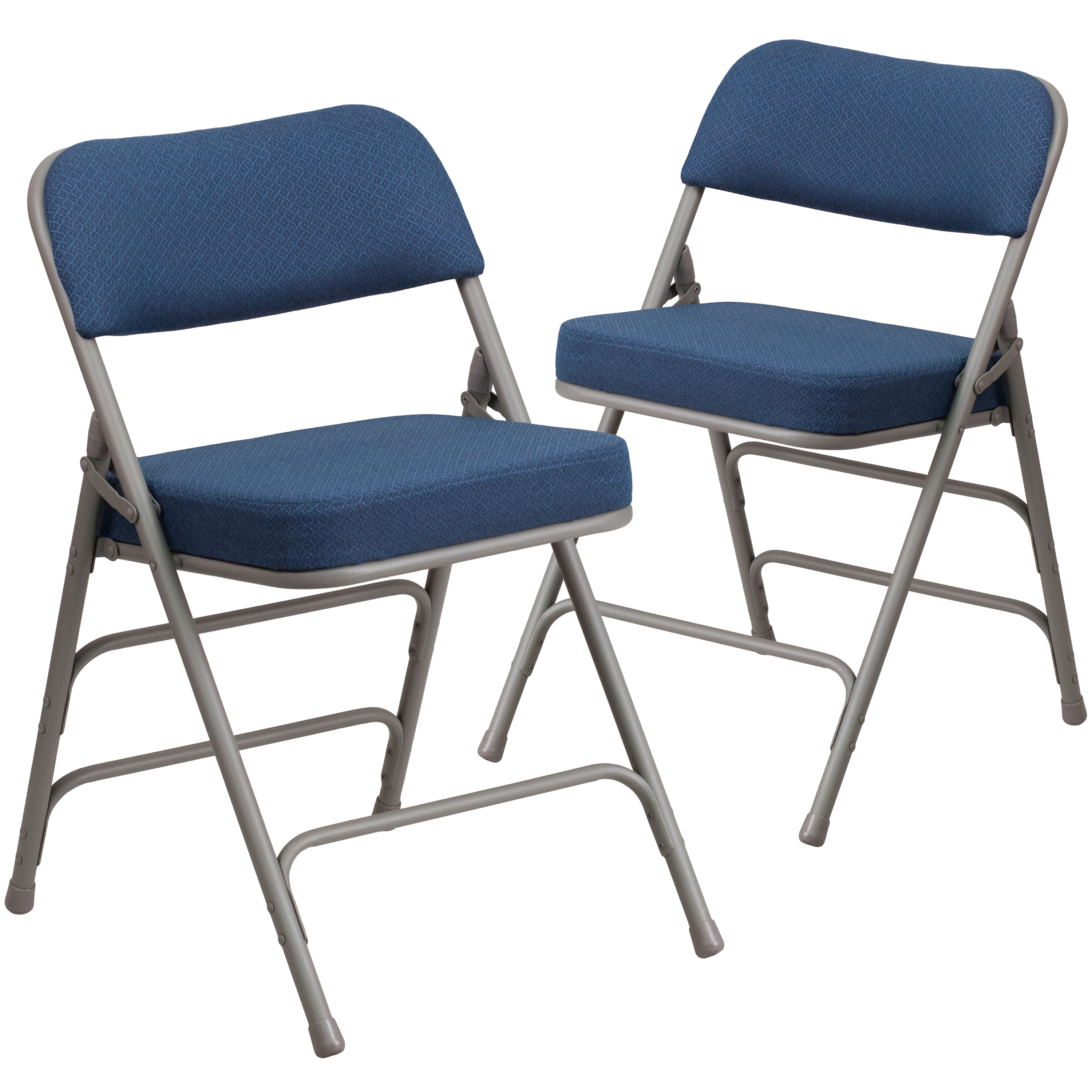 Flash Furniture 2-AW-MC320AF-NVY-GG Hercules Premium Curved Triple Braced & Double Hinged Navy Fabric Metal Folding Chair, 2 Pack 