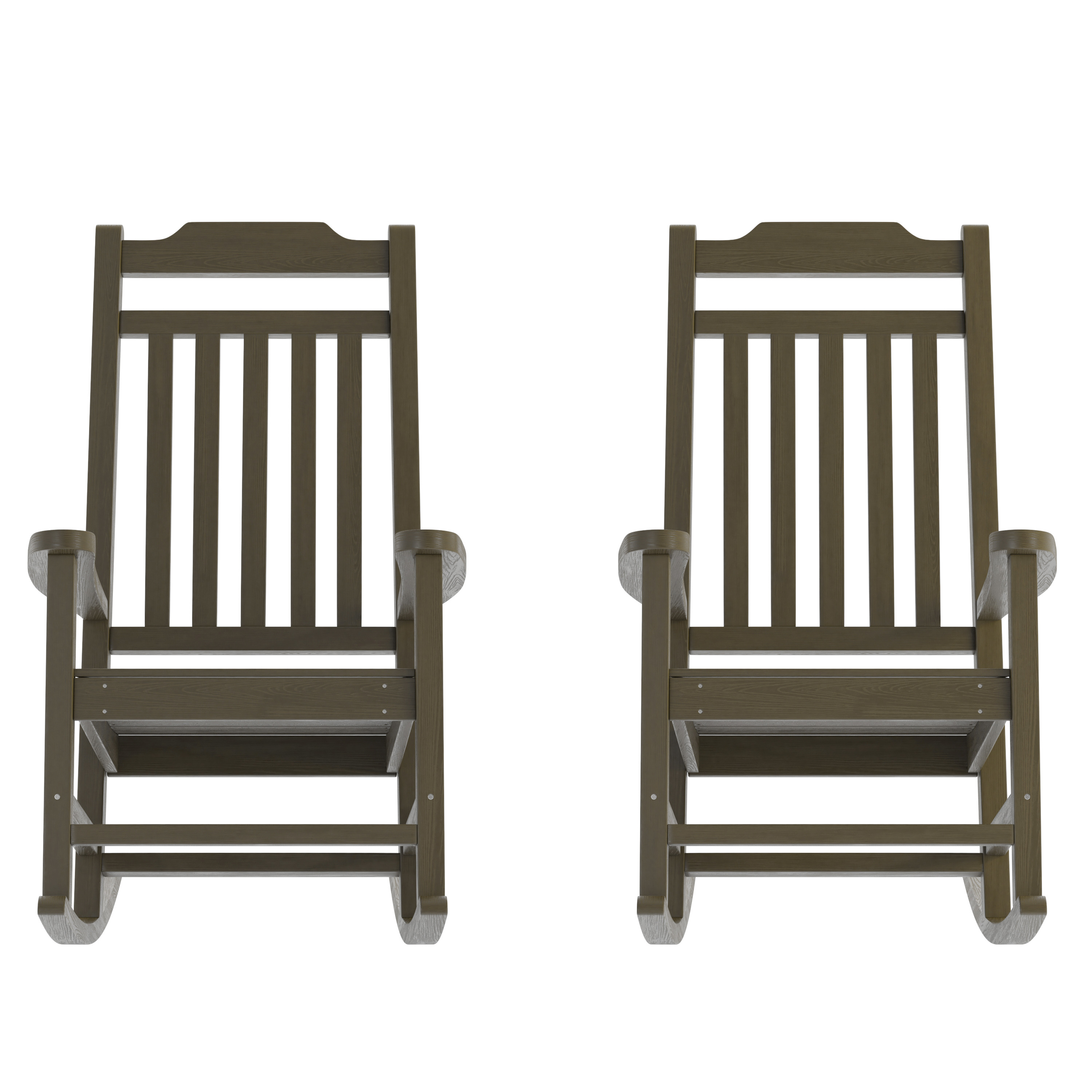 Flash Furniture 2-JJ-C14703-MHG-GG Winston All-Weather Mahogany Faux Wood Rocking Chair, Set of 2