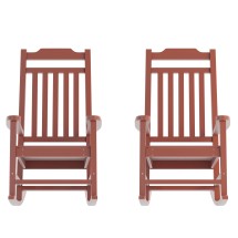 Flash Furniture 2-JJ-C14703-RED-GG Winston All-Weather Red Faux Wood Rocking Chair, Set of 2