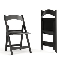 Flash Furniture 2-LE-L-1-BLACK-GG Hercules 800 lb. Capacity Lightweight Black Resin Folding Chair, 2 Pack