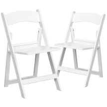 Flash Furniture 2-LE-L-1-WH-SLAT-GG Hercules 800 lb. Capacity White Resin Folding Chair with Slatted Seat. 2 Pack