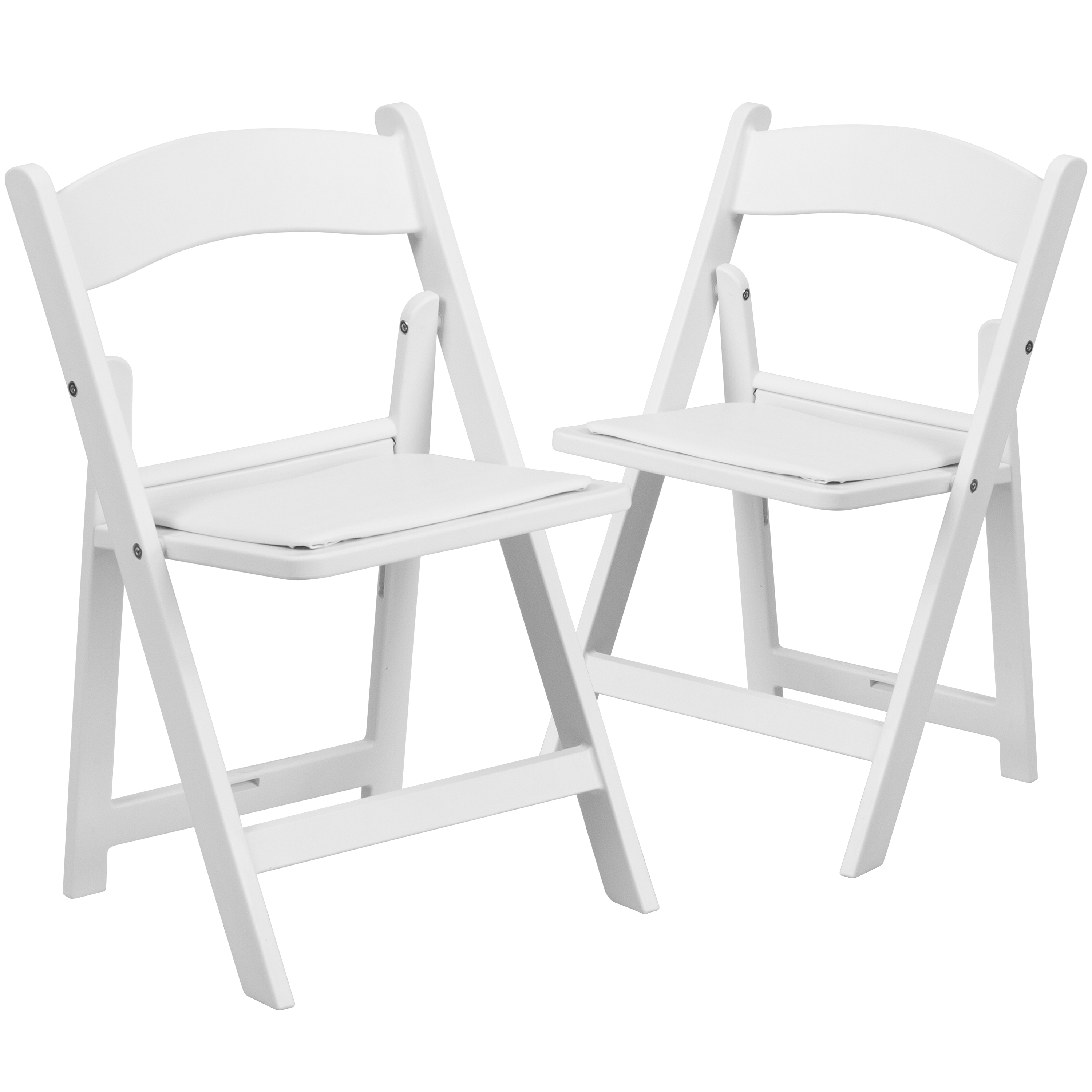 Flash Furniture 2-LE-L-1K-GG Hercules Kids White Resin Folding Chair with Vinyl Padded Seat, Set of 2 