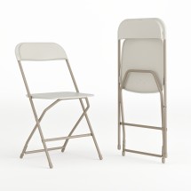 Flash Furniture 2-LE-L-3-BEIGE-GG Hercules 650 lb. Capacity Lightweight Beige Plastic Folding Chair, 2 Pack 