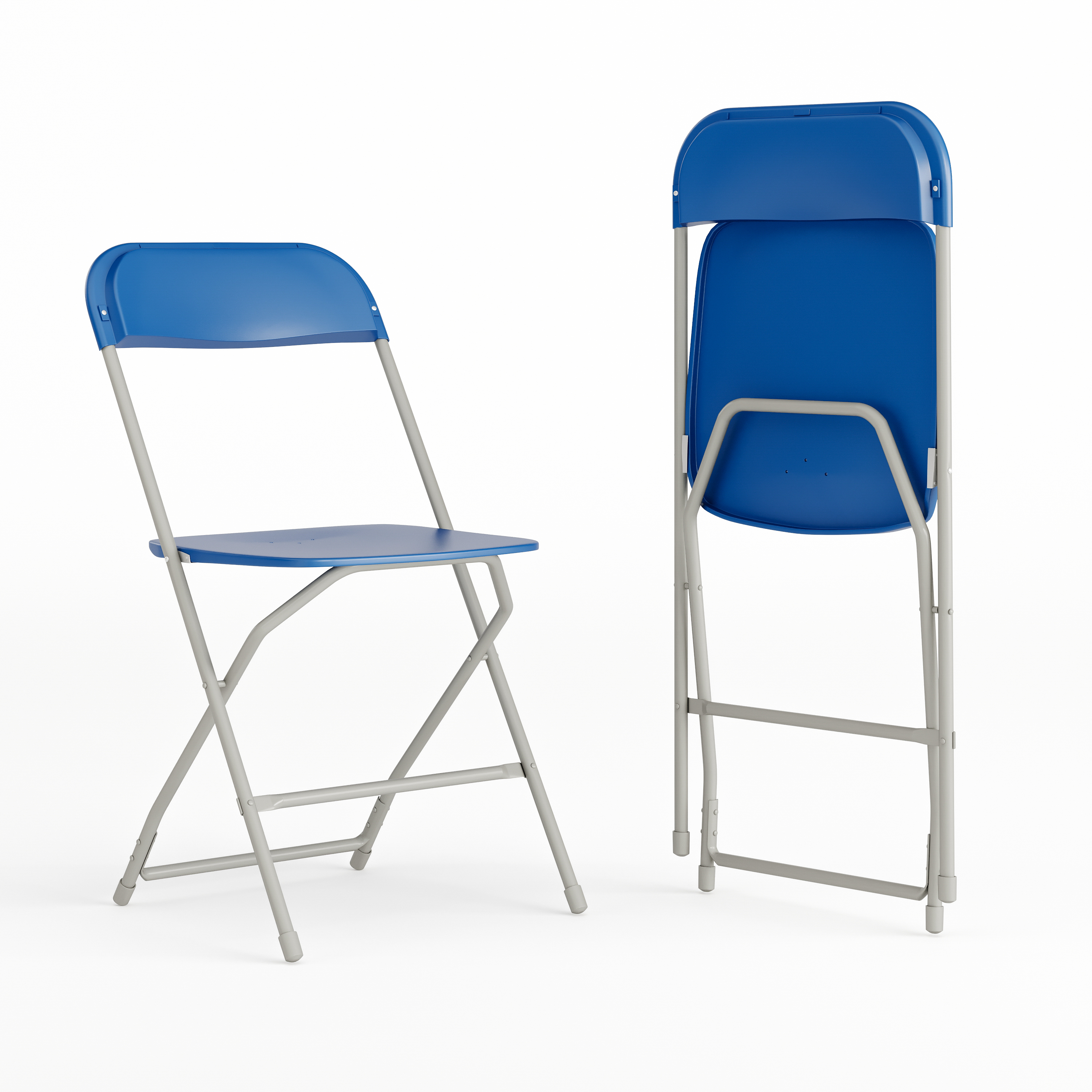 Flash Furniture 2-LE-L-3-BLUE-GG Hercules 650 lb. Capacity Lightweight Blue Plastic Folding Chair, 2 Pack 