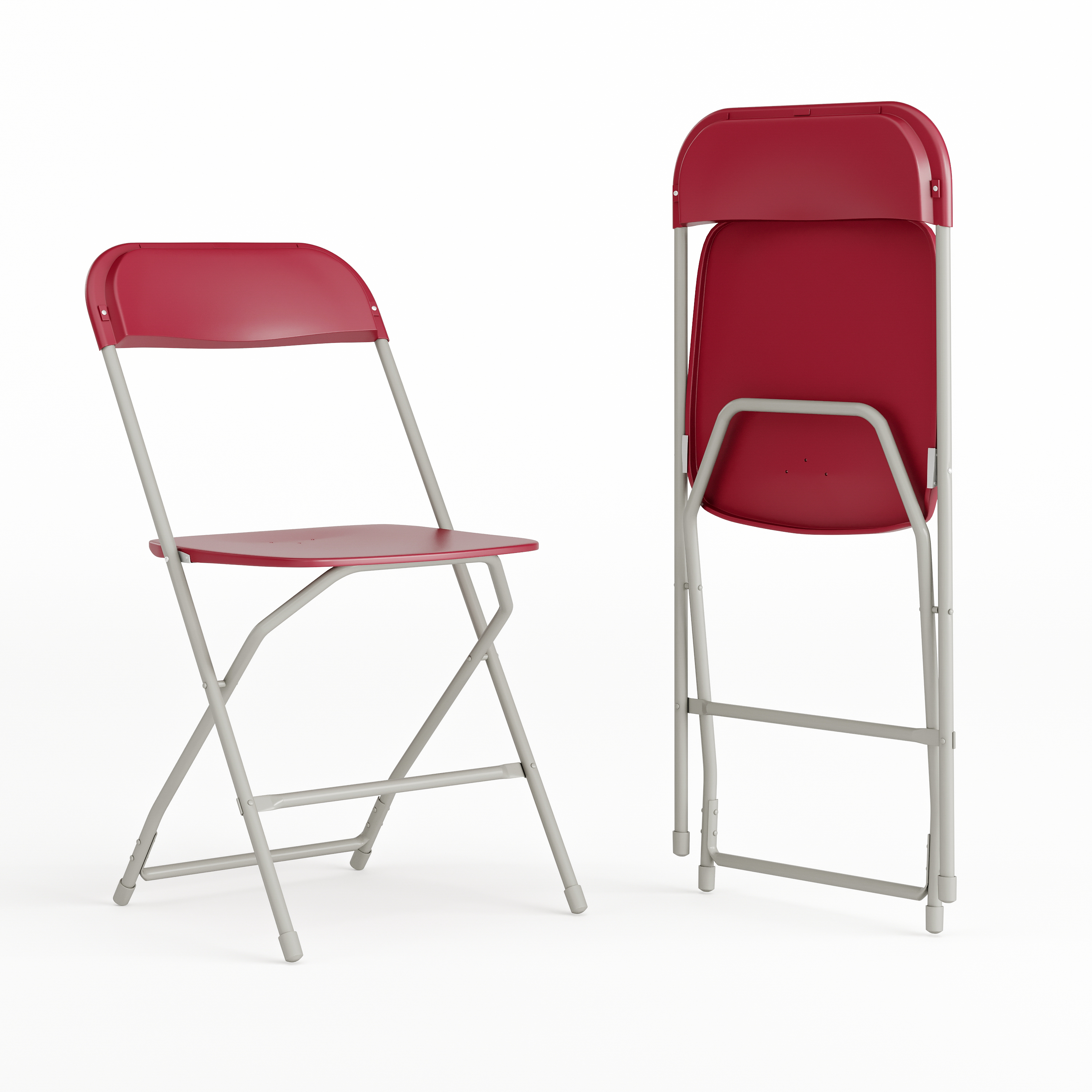 Flash Furniture LE-L-3-RED-GG Hercules 650 lb. Capacity Lightweight Red Plastic Folding Chair