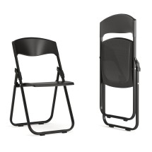 Flash Furniture 2-RUT-I-BLACK-GG Hercules 500 lb. Capacity Heavy Duty Black Plastic Folding Chair, 2 Pack 