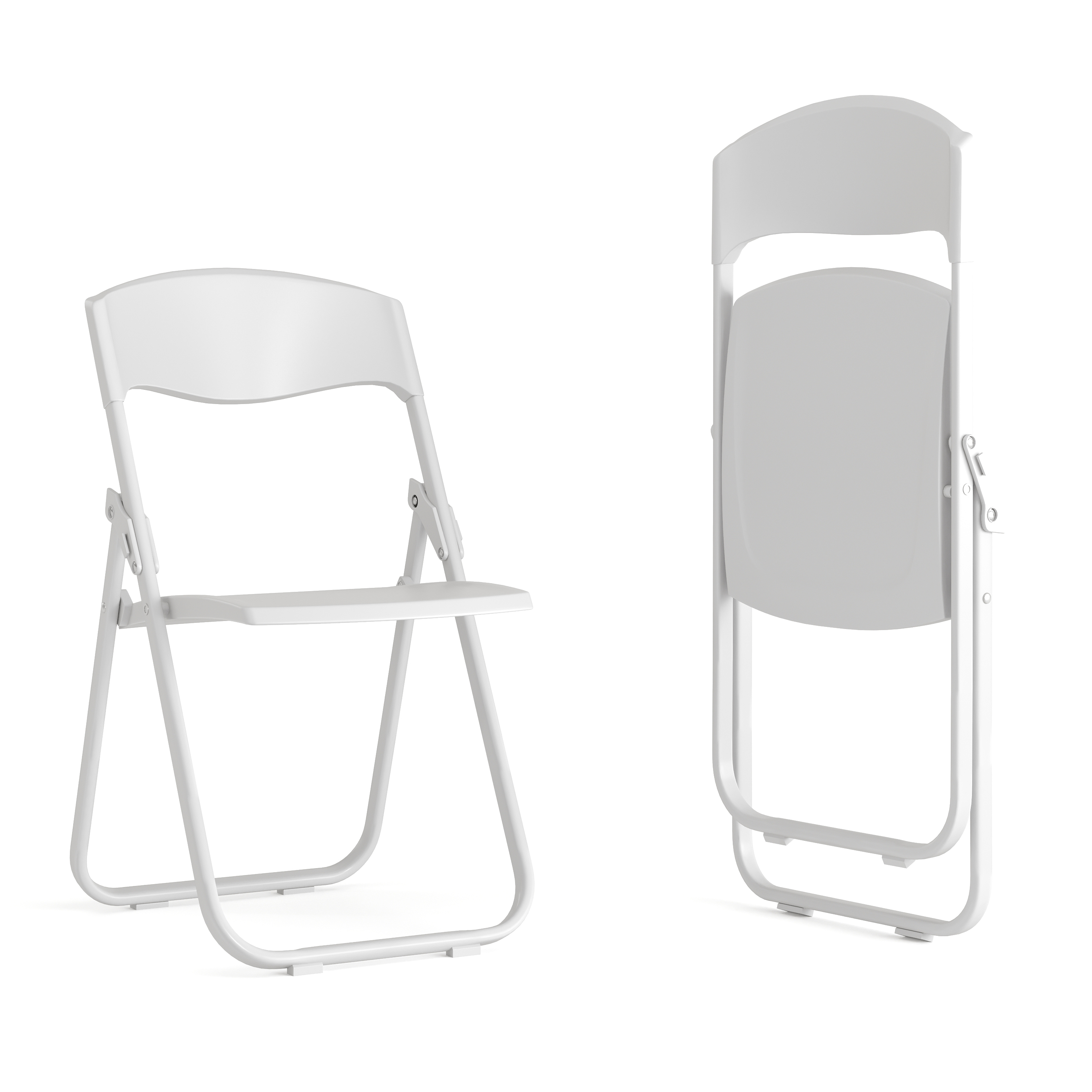 Flash Furniture RUT-I-WHITE-GG Hercules 500 lb. Capacity Heavy Duty White Plastic Folding Chair