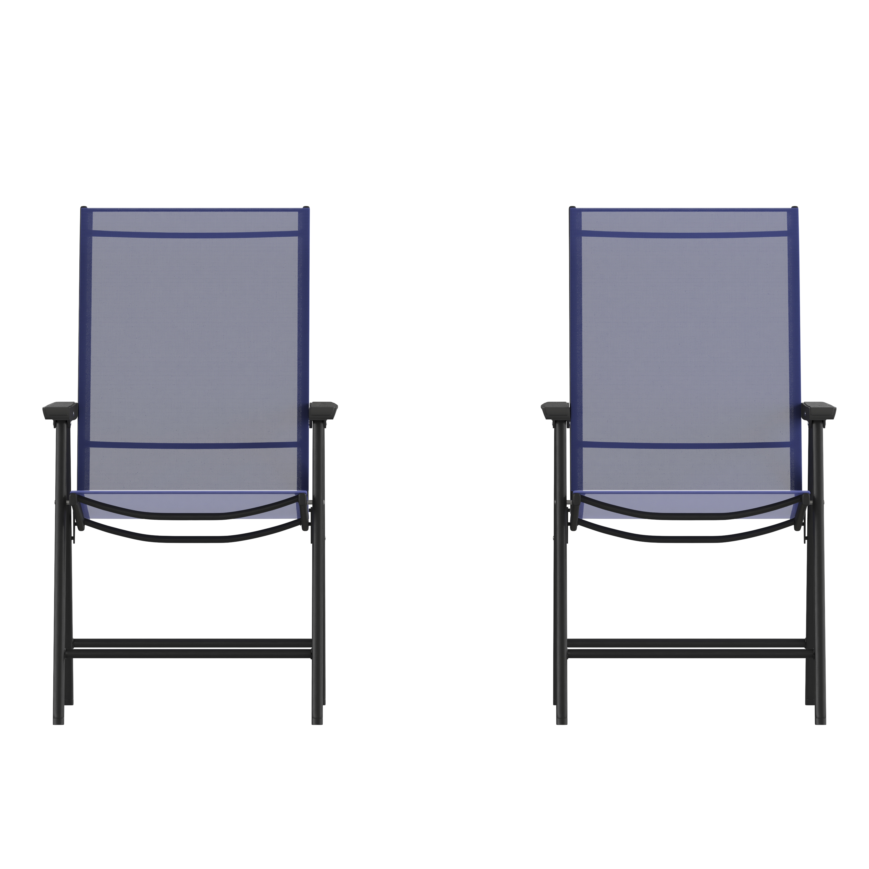 Flash Furniture 2-TLH-SC-044-NV-GG Paladin Navy Outdoor Folding Patio Sling Chair, 2 Pack