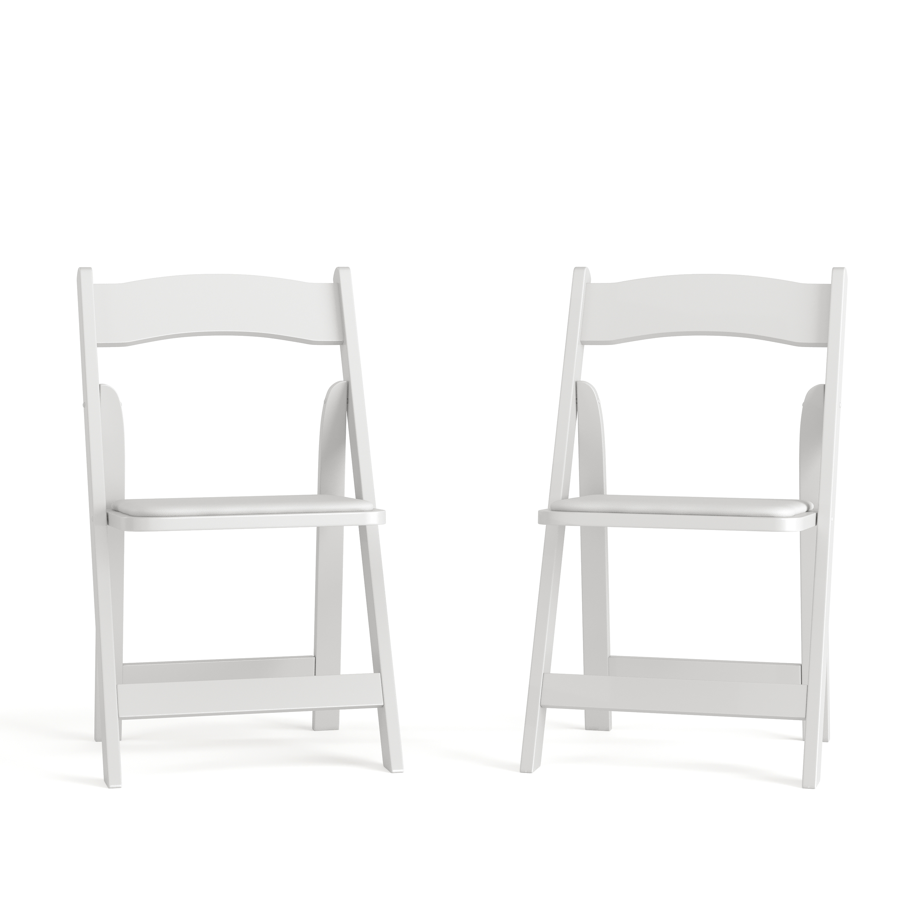 Flash Furniture XF-2901-WH-WOOD-GG Hercules White Wood Folding Chair with Vinyl Padded Seat