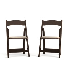 Flash Furniture 2-XF-2903-FRUIT-WOOD-GG Hercules Fruitwood Wood Folding Chair with Vinyl Padded Seat, 2 Pack 