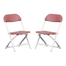 Flash Furniture 2-Y-KID-BY-GG Timmy Kids Burgundy Plastic Folding Chair, 2 Pack