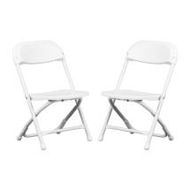 Flash Furniture 2-Y-KID-WH-GG Timmy Kids White Plastic Folding Chair, 2 Pack