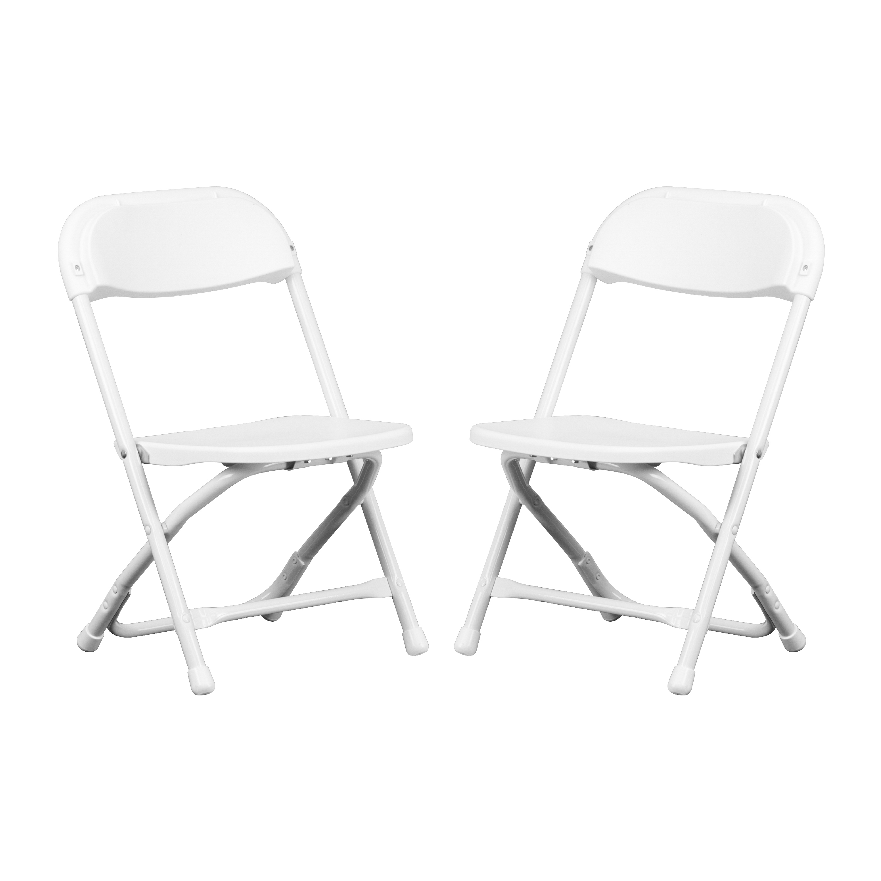 Flash Furniture 2-Y-KID-WH-GG Timmy Kids White Plastic Folding Chair, 2 Pack