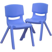 Flash Furniture 2-YU-YCX-001-BLUE-GG Blue Plastic Stackable School Chair with 12&quot; Seat Height, 2 Pack