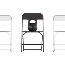 Flash Furniture 4-LE-L-3-W-BK-GG Hercules Big and Tall 650 Lb. Capacity Extra Wide Black Plastic Folding Chair, 4 Pack