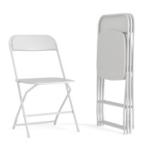 Flash Furniture 4-LE-L-3-W-WH-GG Hercules Big and Tall 650 Lb. Capacity Extra Wide White Plastic Folding Chair, 4 Pack