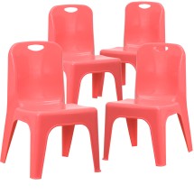 Flash Furniture 4-YU-YCX4-011-RED-GG Red Plastic Stackable School Chair with Carry Handle and 11'' Seat Height, 4 Pack