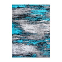 Flash Furniture ACD-RG1100-69-TQ-GG Rylan Collection 6' x 9' Turquoise Abstract Area Rug, Olefin with Jute Backing