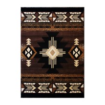 Flash Furniture ACD-RG136-57-CO-GG Mohave Collection 5' x 7' Chocolate Traditional Southwestern Style Area Rug, Olefin Fibers with Jute Backing