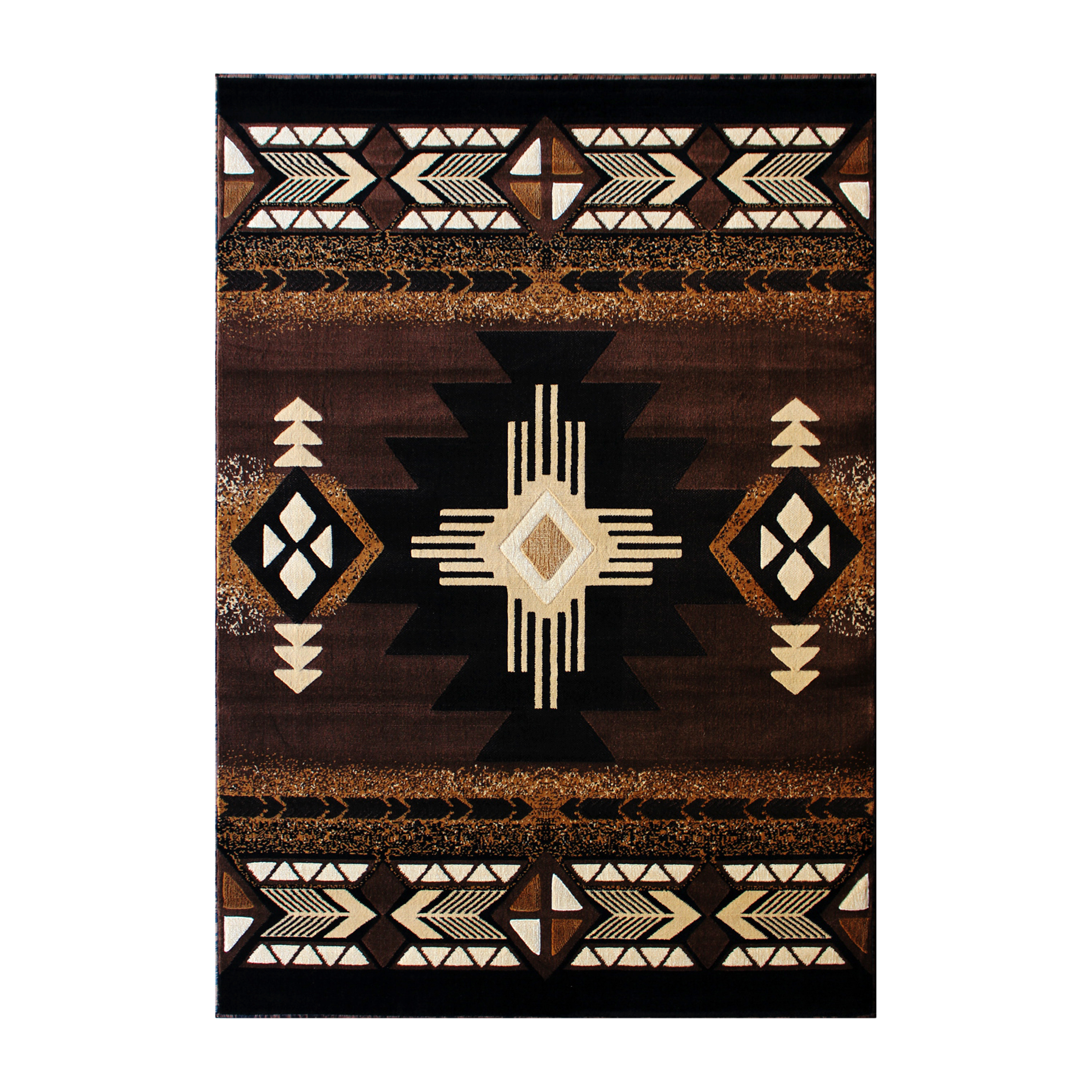 Flash Furniture ACD-RG136-57-CO-GG Mohave Collection 5' x 7' Chocolate Traditional Southwestern Style Area Rug, Olefin Fibers with Jute Backing