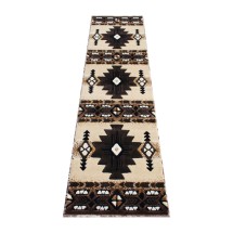 Flash Furniture ACD-RG202-27-BN-GG Mohave Collection 2' x 7' Brown Traditional Southwestern Style Area Rug, Olefin Fibers with Jute Backing