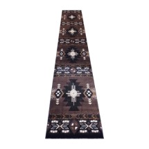 Flash Furniture ACD-RG2143-316-CO-GG Mohave Collection 3' x 16' Chocolate Traditional Southwestern Style Area Rug, Olefin Fibers with Jute Backing