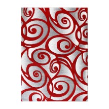 Flash Furniture ACD-RG241-57-RD-GG Willow Collection Modern High-Low Pile Swirled 5' x 7' Red Olefin Accent Rug