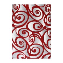 Flash Furniture ACD-RG241-810-RD-GG Willow Collection Modern High-Low Pile Swirled 8' x 10' Red Olefin Accent Rug