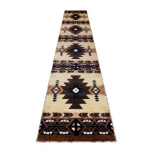 Flash Furniture ACD-RG2813-316-BN-GG Mohave Collection 3' x 16' Brown Traditional Southwestern Style Area Rug, Olefin Fibers with Jute Backing