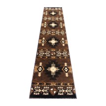 Flash Furniture ACD-RG783-210-CO-GG Mohave Collection 2' x 10' Chocolate Traditional Southwestern Style Area Rug, Olefin Fibers with Jute Backing