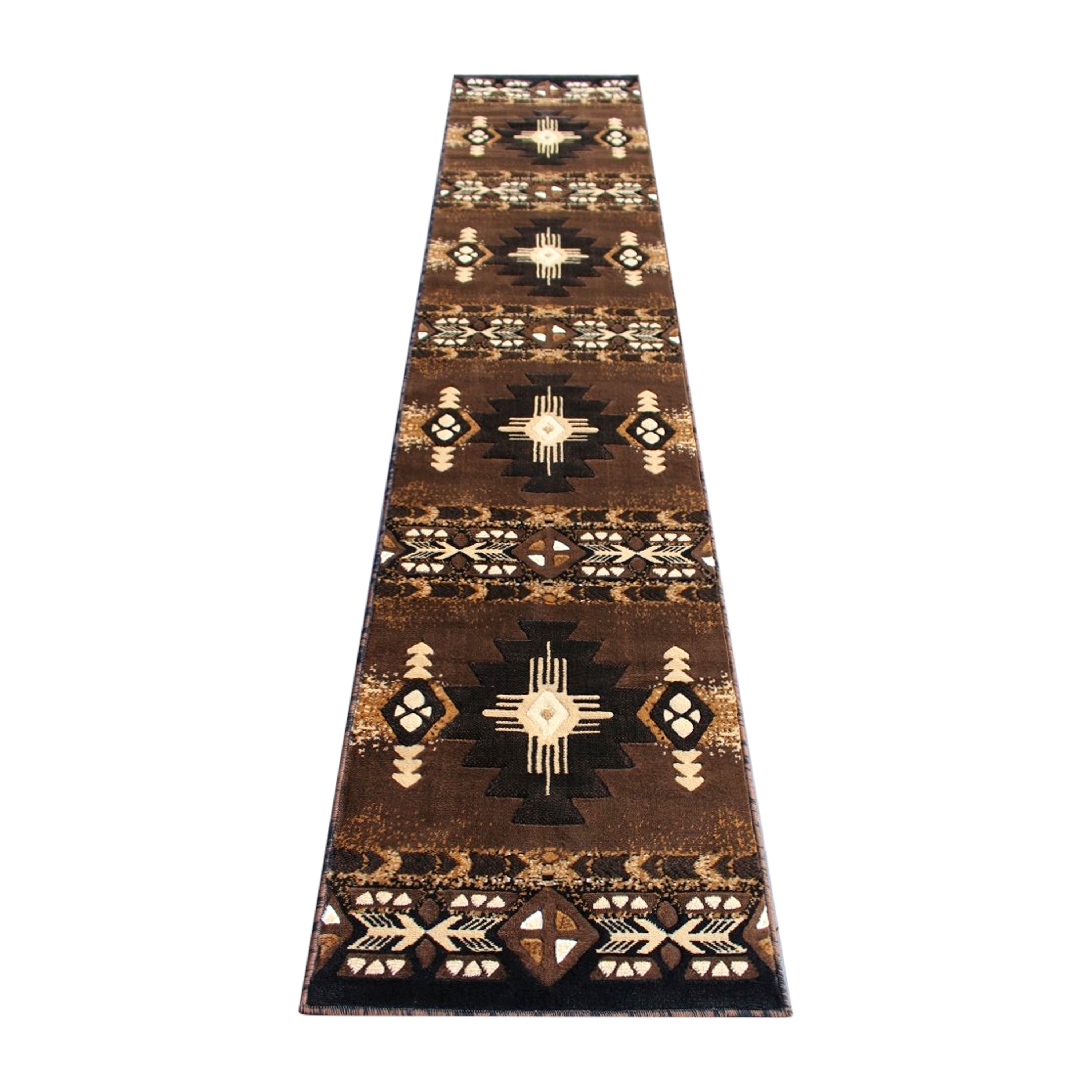 Flash Furniture ACD-RG783-210-CO-GG Mohave Collection 2' x 10' Chocolate Traditional Southwestern Style Area Rug, Olefin Fibers with Jute Backing