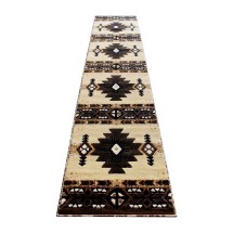 Flash Furniture ACD-RG784-210-BN-GG Mohave Collection 2' x 10' Brown Traditional Southwestern Style Area Rug, Olefin Fibers with Jute Backing