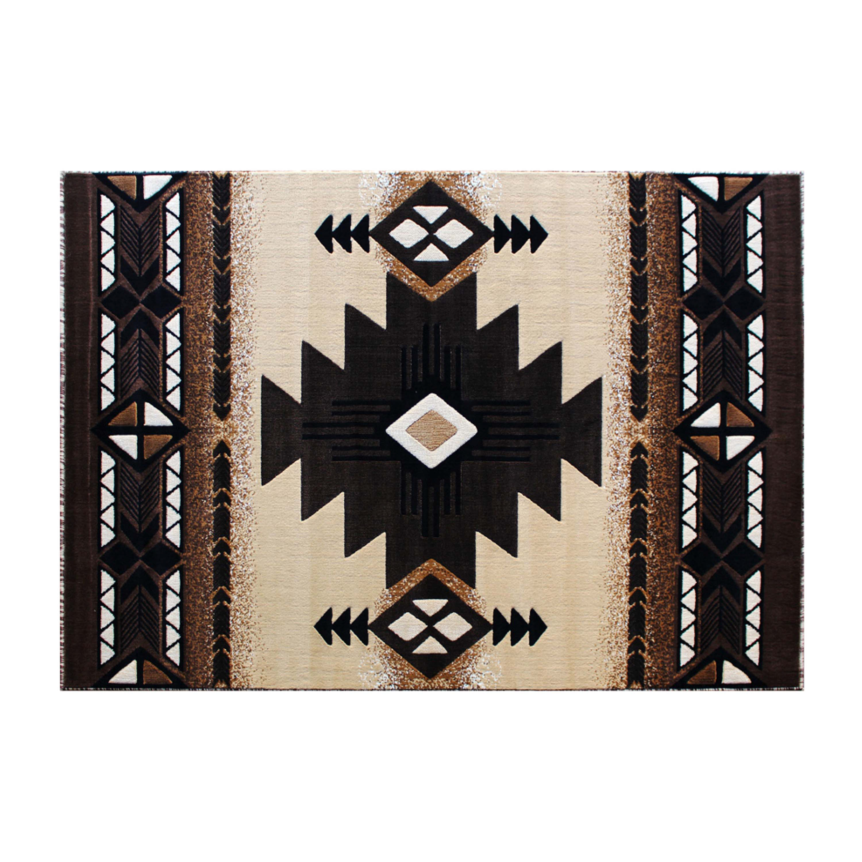 Flash Furniture ACD-RGELYF-57-BN-GG Mohave Collection 5' x 7' Brown Traditional Southwestern Style Area Rug, Olefin Fibers with Jute Backing