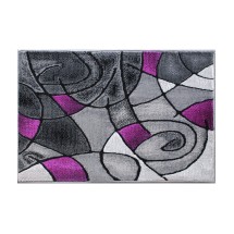 Flash Furniture ACD-RGTRZ860-23-PU-GG Jubilee Collection 2' x 3' Purple Abstract Pattern Area Rug, Olefin with Jute Backing 