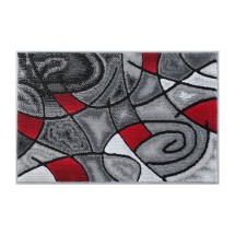 Flash Furniture ACD-RGTRZ860-23-RD-GG Jubilee Collection 2' x 3' Red Abstract Pattern Area Rug, Olefin with Jute Backing 