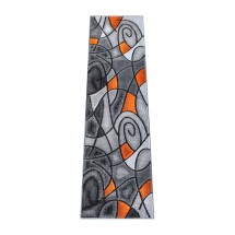 Flash Furniture ACD-RGTRZ860-27-OR-GG Jubilee Collection 2' x 7' Orange Abstract Area Rug, Olefin with Jute Backing